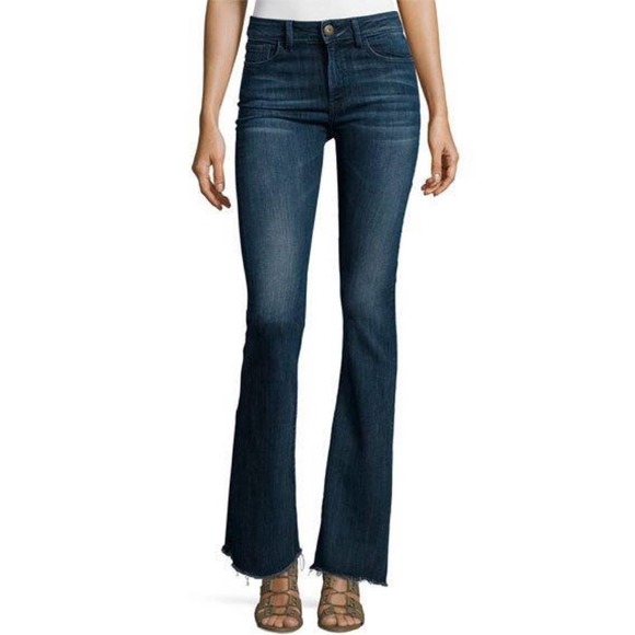 DL1961 Denim - DL1961 Heather High Waist Flare Leg Jeans in Triton